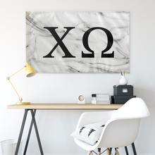 Load image into Gallery viewer, Chi Omega White Marble Sorority Flag