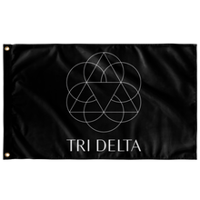 Load image into Gallery viewer, Tri Delta Vertical Logo Sorority Flag - Black &amp; White