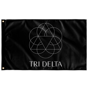 Tri Delta Vertical Logo Sorority Flag - Black & White