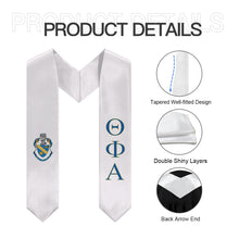 Load image into Gallery viewer, Theta Phi Alpha Graduation Stole With Crest - White