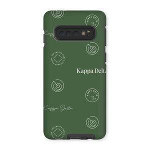 Kappa Delta Step Pattern Tough Phone Case - Dark Olive