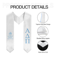 Load image into Gallery viewer, Alpha Delta Pi + Crest + Class of 2024 Graduation Stole - Adelphean Blue