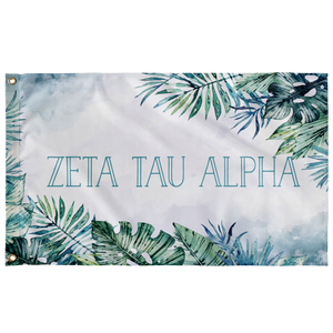 Zeta Tau Alpha Tropical Teal Greek Flag