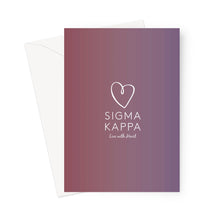 Load image into Gallery viewer, Sigma Kappa Live With Heart Gradient Greeting Card