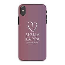 Load image into Gallery viewer, Sigma Kappa Live With Heart Gradient Tough Phone Case