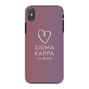 Sigma Kappa Live With Heart Gradient Tough Phone Case