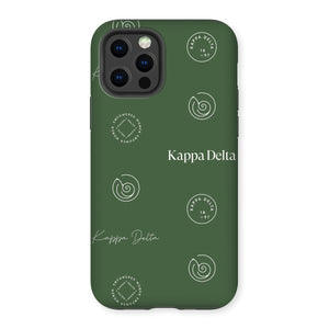 Kappa Delta Step Pattern Tough Phone Case - Dark Olive