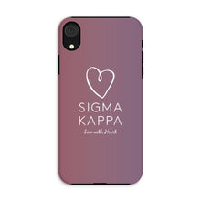 Load image into Gallery viewer, Sigma Kappa Live With Heart Gradient Tough Phone Case