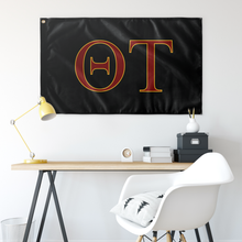 Load image into Gallery viewer, Theta Tau Fraternity Flag - Black, Dark Red &amp; Yellow