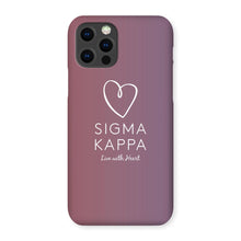 Load image into Gallery viewer, Sigma Kappa Live With Heart Gradient Snap Phone Case