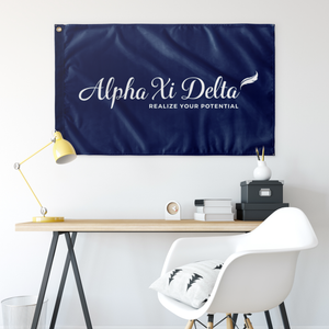 Alpha Xi Delta Sorority Flag - Logo Inspiration Blue White