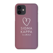 Load image into Gallery viewer, Sigma Kappa Live With Heart Gradient Snap Phone Case