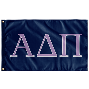 Alpha Delta Pi Sorority Letter Flag - Midnight, Woodland Violet & White