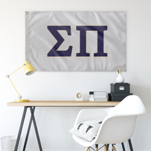 Load image into Gallery viewer, Sigma Pi Fraternity Flag - Silver, Purple &amp; Gold