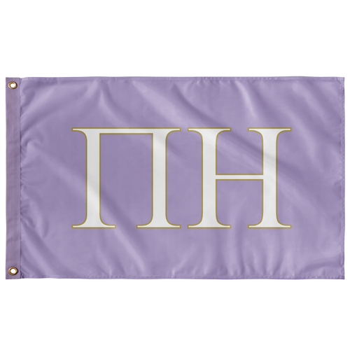 Pi Eta Greek Flag - Lavender, White & Flax Gold