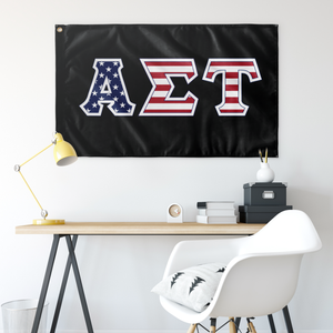 Alpha Sigma Tau  American Flag - Black