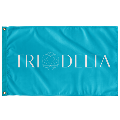 Tri Delta Logo Sorority Flag - Bright Blue & White