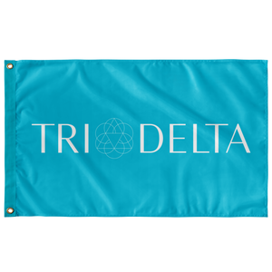 Tri Delta Logo Sorority Flag - Bright Blue & White