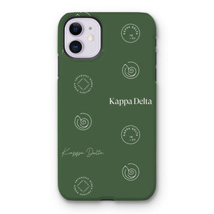 Kappa Delta Step Pattern Tough Phone Case - Dark Olive