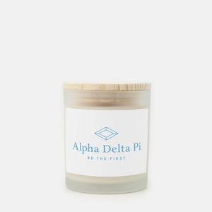 Alpha Delta Pi Frosted Glass Scented Candle - Adelphean Blue
