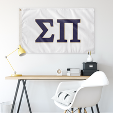 Load image into Gallery viewer, Sigma Pi Fraternity Flag - White, Purple &amp; Gold