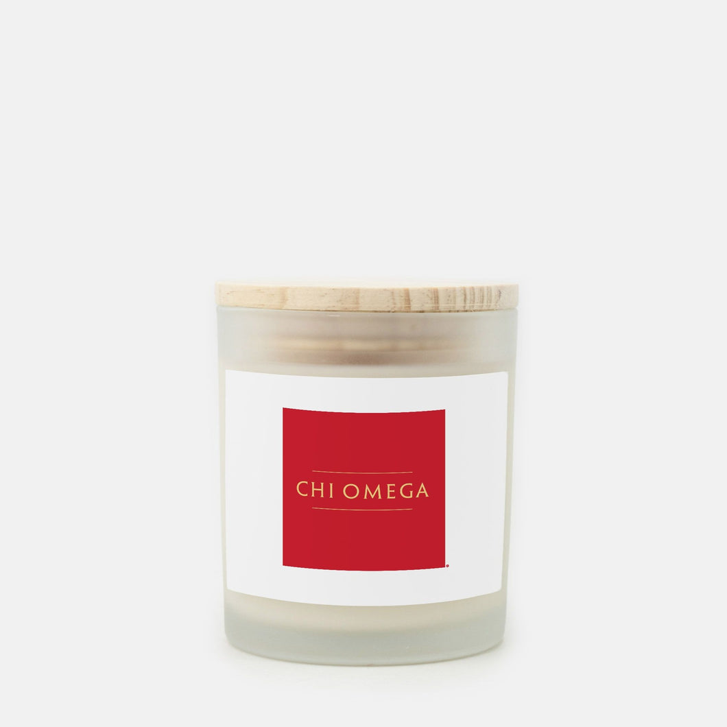 Chi Omega Frosted Glass Scented Candle