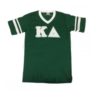 Kappa Delta Sorority Jersey Shirt With White & Silver Stitch Letters