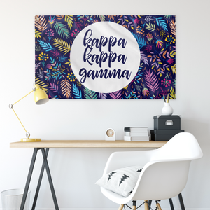 Kappa Kappa Gamma Exotic Flowers Sorority Flag