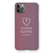 Load image into Gallery viewer, Sigma Kappa Live With Heart Gradient Snap Phone Case