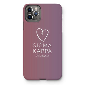 Sigma Kappa Live With Heart Gradient Tough Phone Case