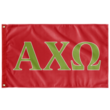 Load image into Gallery viewer, Alpha Chi Omega Sorority Flag - Scarlet, Greencastle &amp; White