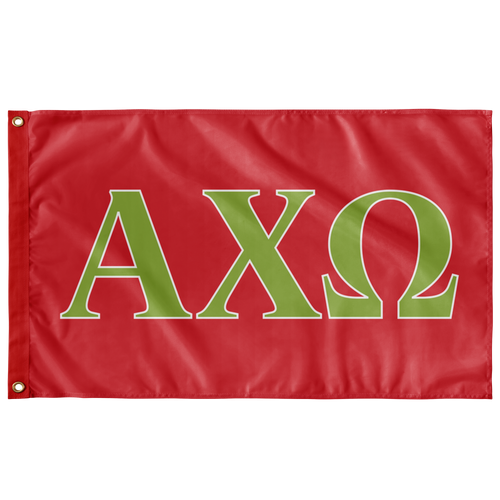 Alpha Chi Omega Sorority Flag - Scarlet, Greencastle & White