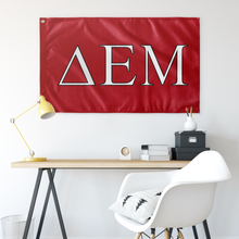 Load image into Gallery viewer, Delta Epsilon Mu Fraternity Flag - Red, White &amp; Black