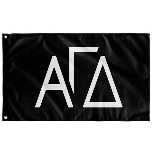 Alpha Gamma Delta Greek Letters Sorority Flag - Black & White
