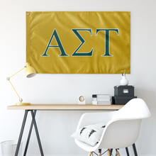 Load image into Gallery viewer, Alpha Sigma Tau Sorority Flag - Victory Gold, Emerald Green &amp; White