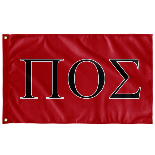 Pi Omicron Sigma Greek Flag - Red, Black & White