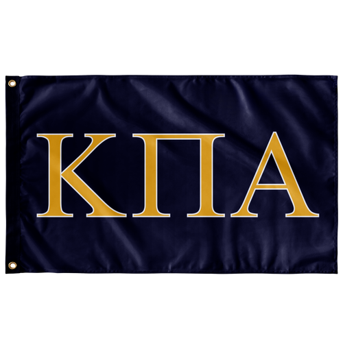 Kappa Pi Alpha Greek Flag - Navy, Light Gold & White