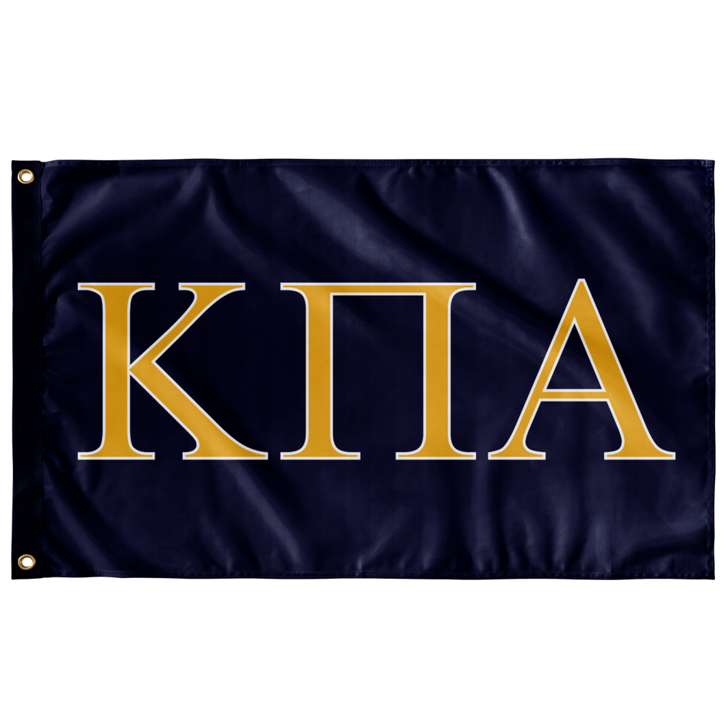 Kappa Pi Alpha Greek Flag - Navy, Light Gold & White