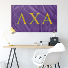 Load image into Gallery viewer, Lambda Chi Alpha Fraternity Flag - Grape, Light Gold &amp; Bright Green