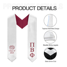 Load image into Gallery viewer, Pi Beta Phi Carnation Stole - White