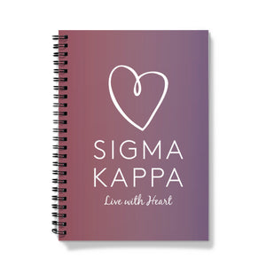 Sigma Kappa Live With Heart Gradient Notebook