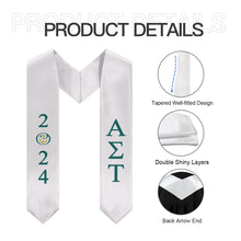 Load image into Gallery viewer, Alpha Sigma Tau 2024 Anchor Mark Graduation Stole - White