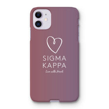 Load image into Gallery viewer, Sigma Kappa Live With Heart Gradient Snap Phone Case