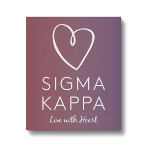 Sigma Kappa Live With Heart Gradient Canvas