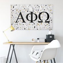Load image into Gallery viewer, Alpha Phi Omega Terrazzo Gold Flag