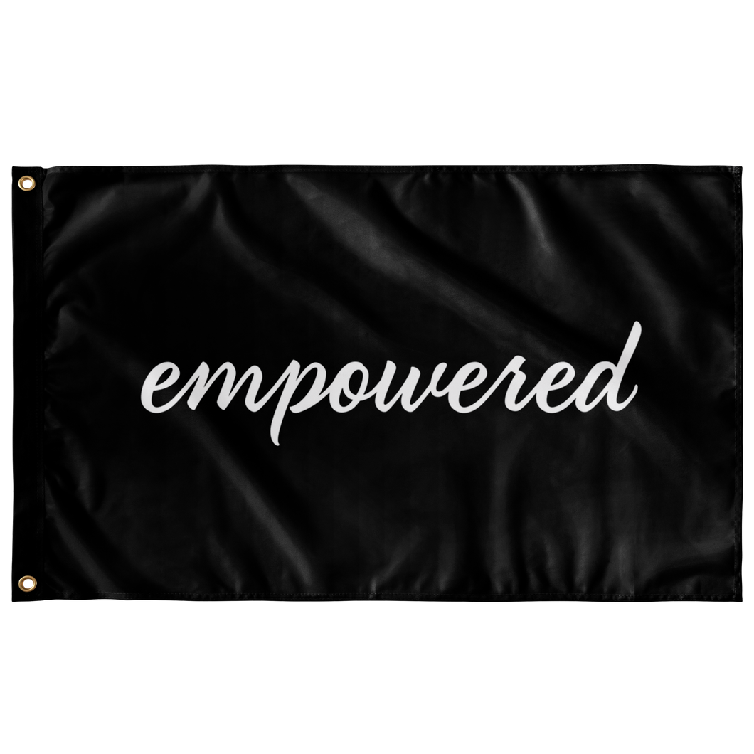 Empowered Sigma Sigma Sigma Sorority Flag - Black
