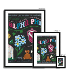 Load image into Gallery viewer, Alpha Phi Symbols Artwork - Framed &amp; Mounted Print