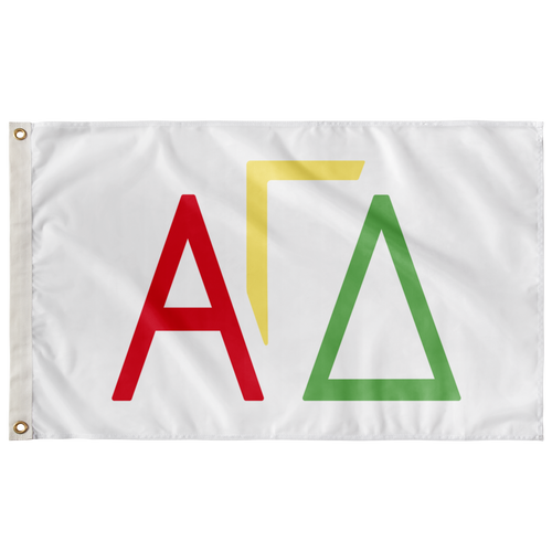 Alpha Gamma Delta Tri-Color Sorority Flag - White