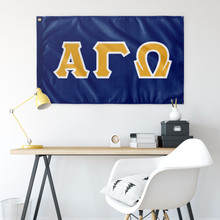 Load image into Gallery viewer, Alpha Gamma Omega Greek Block Flag - Royal, Light Gold &amp; White