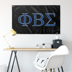 Phi Beta Sigma Fraternity Flag - Black, Royal & White